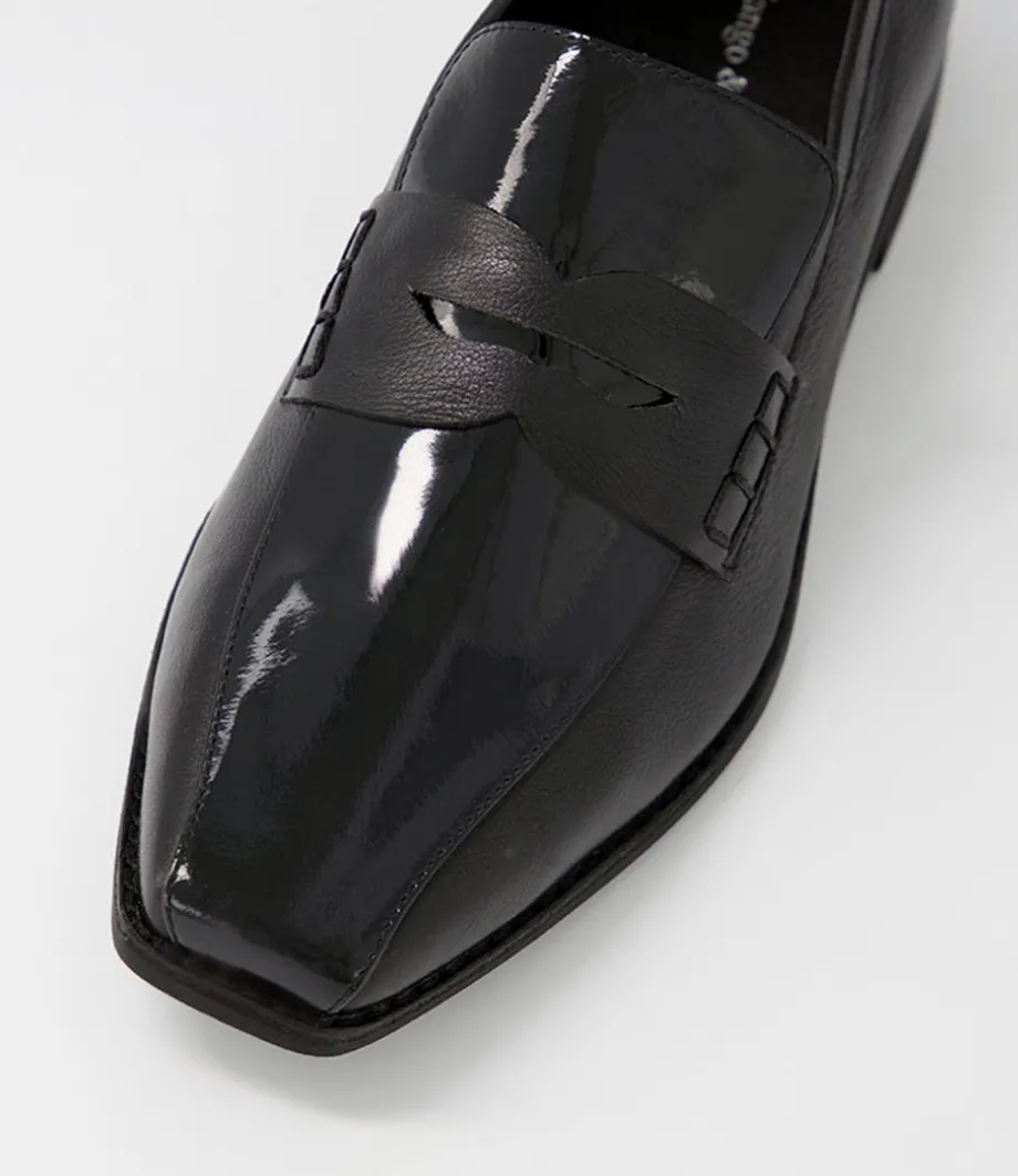Agape Black Patent Leather Loafers
