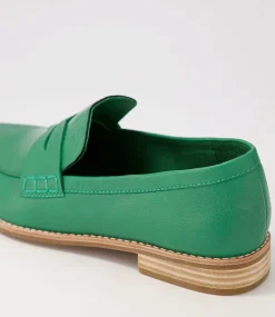 Agape Dark Emerald Spearmint Patent Leather Loafers