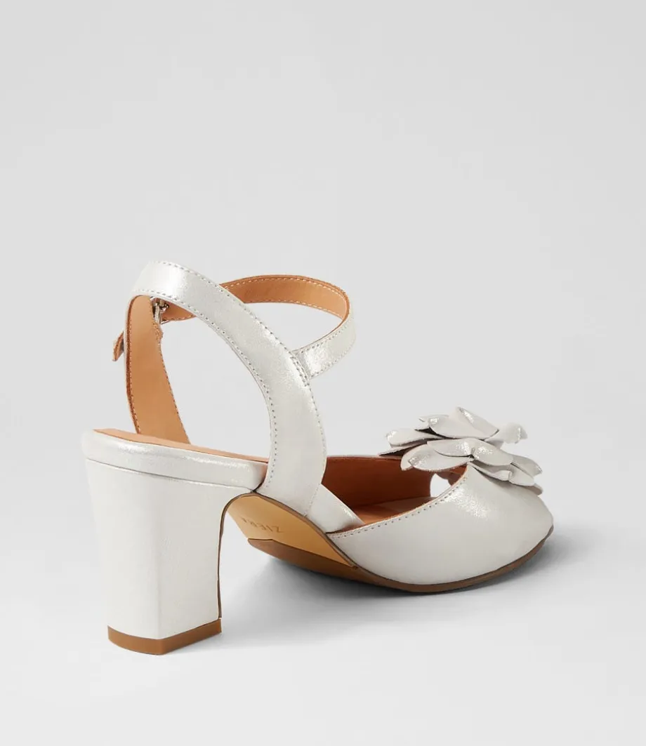 Aggie W Silver Shimmers Leather Sandals