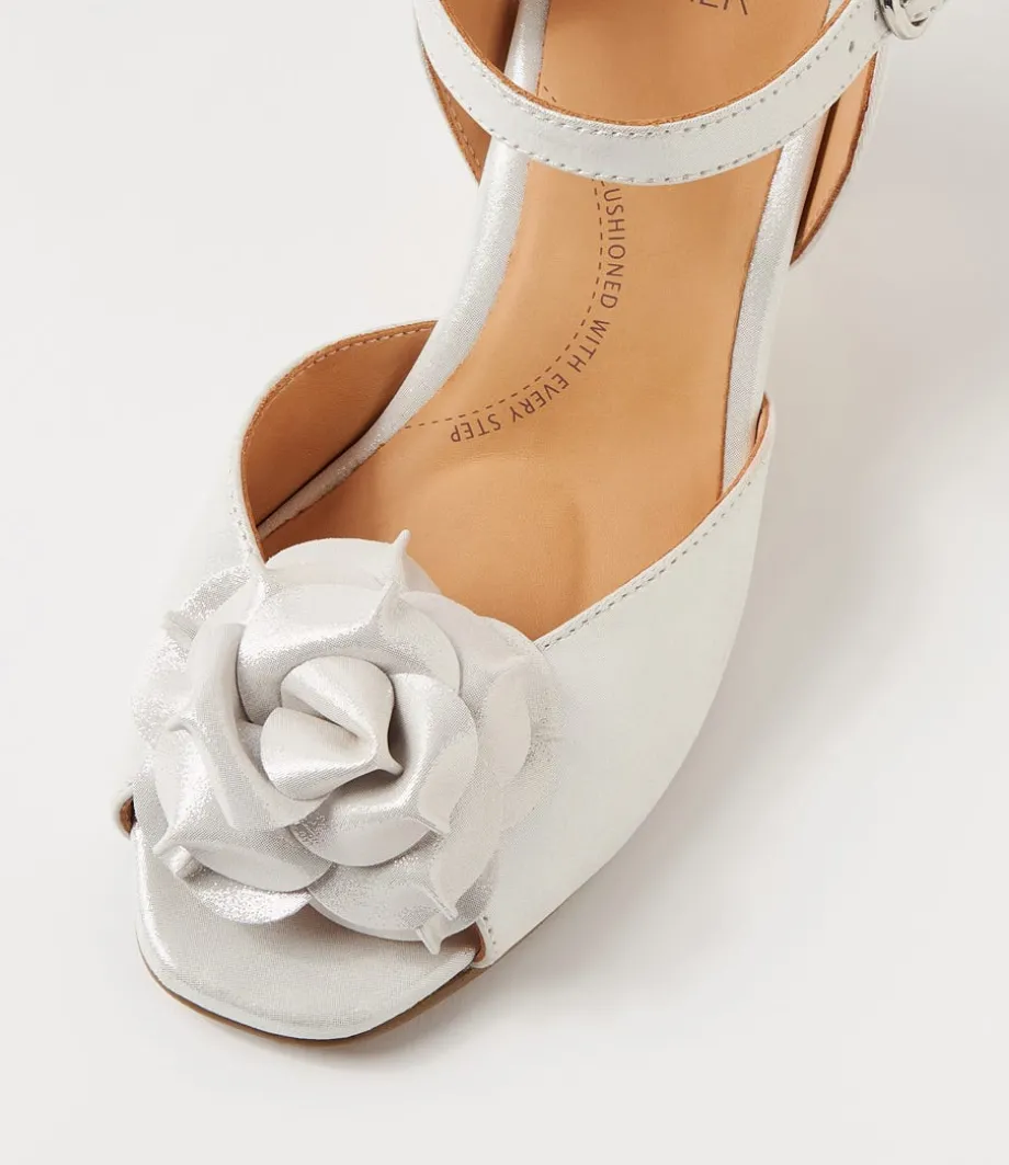 Aggie W Silver Shimmers Leather Sandals