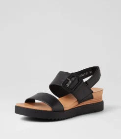 Albany Black Leather Sandals