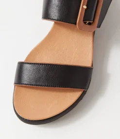 Albany Black Tan Leather Sandals