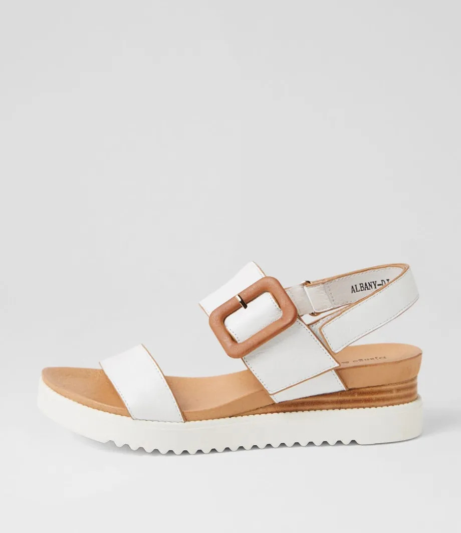 Albany White Tan Leather Sandals