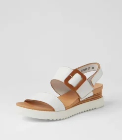 Albany White Tan Leather Sandals