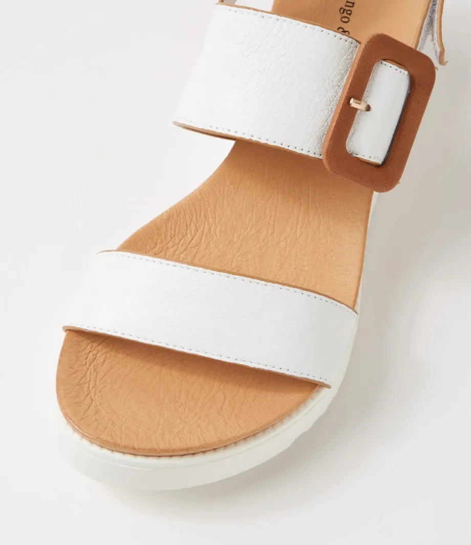 Albany White Tan Leather Sandals