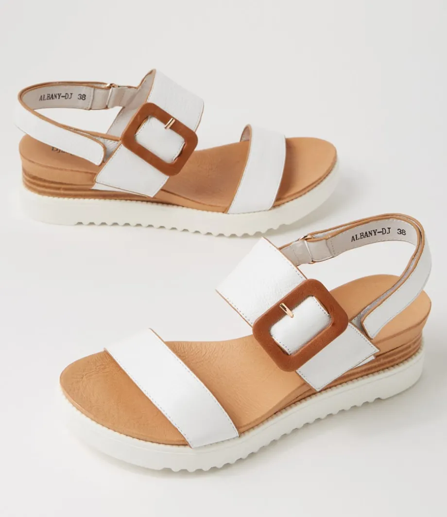 Albany White Tan Leather Sandals