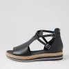 Alexys Navy Leather Espadrilles