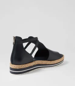 Alexys Navy Leather Espadrilles