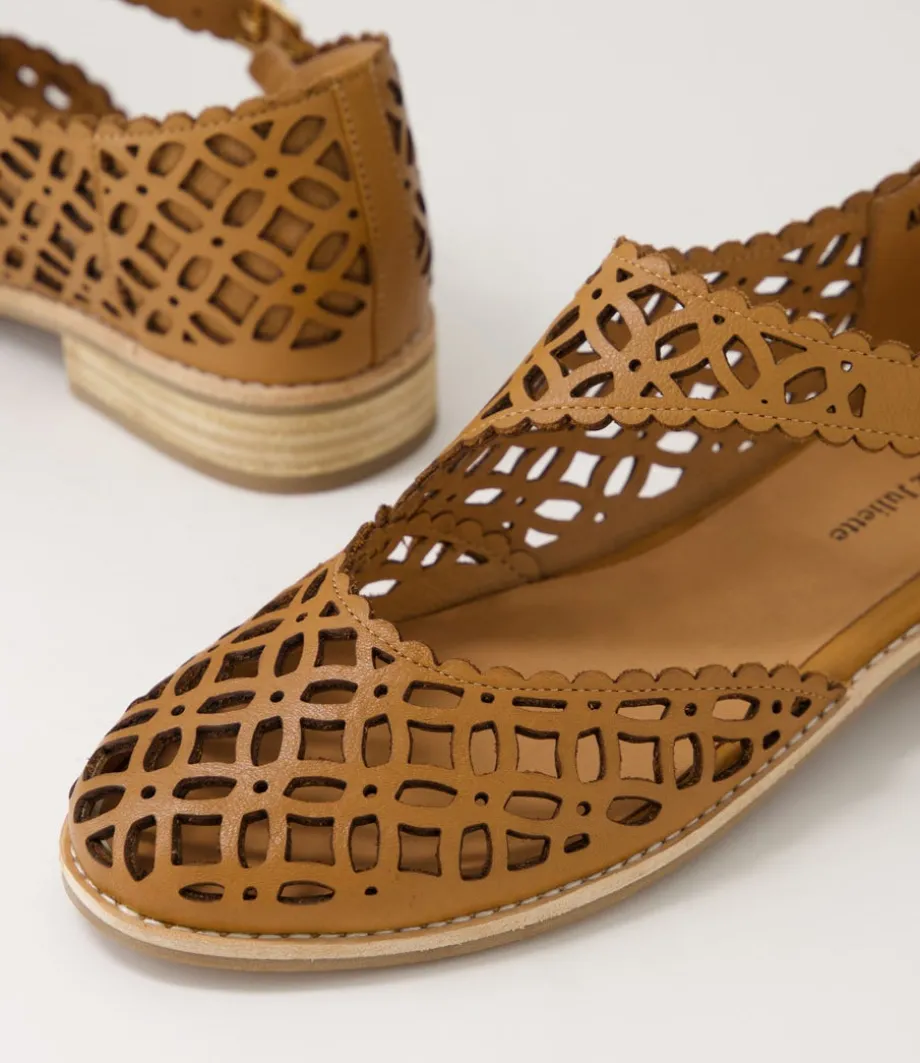 Alikam Tan Leather Flat Shoes