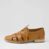 Alisane Tan Leather Lace Up Flats