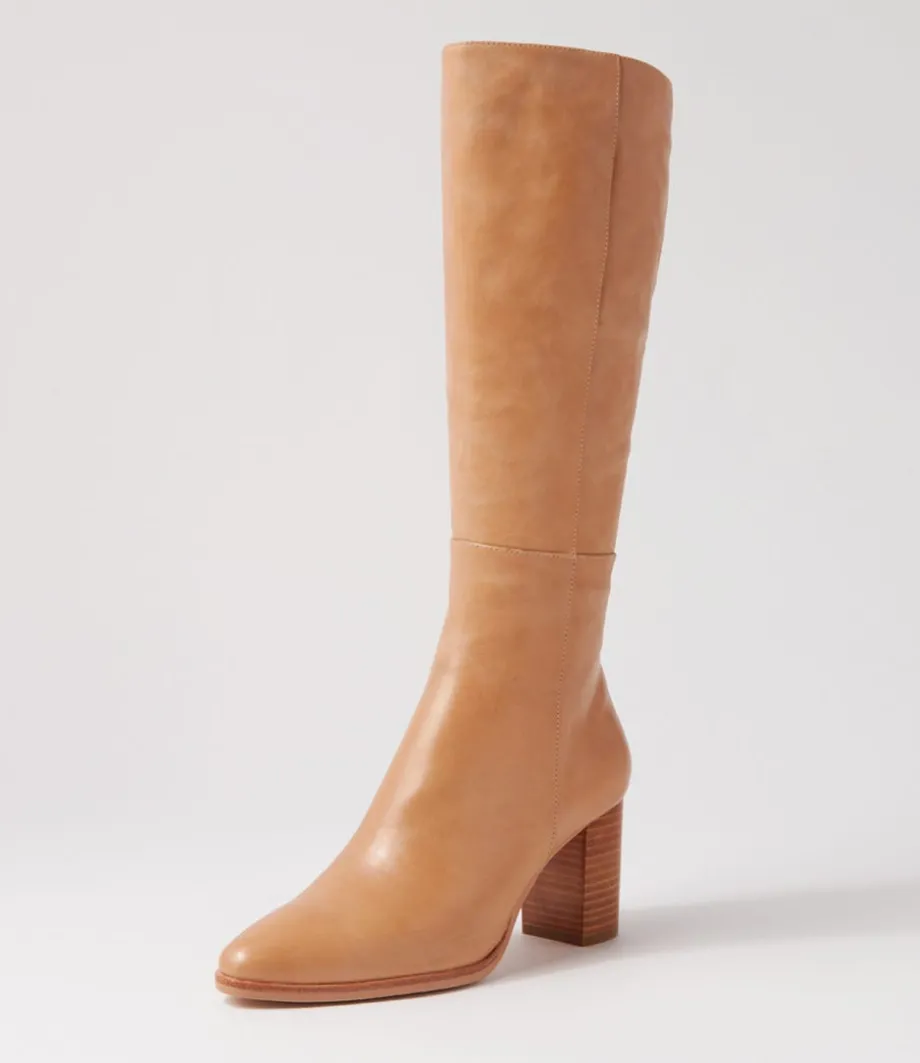 Allouta Cappuccino Leather Knee High Boots