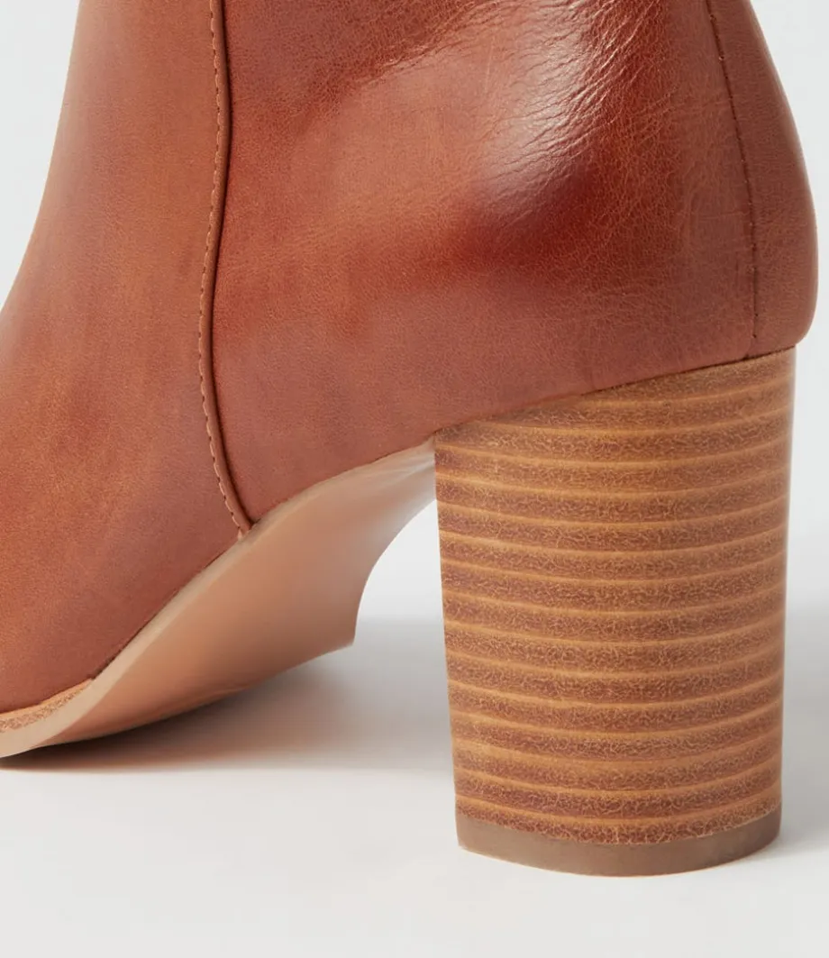 Allouta Cognac Leather Knee High Boots