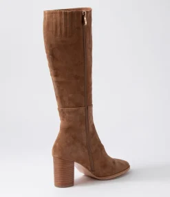 Allouta Light Choc Suede Knee High Boots
