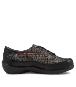 Allsorts W Black Check Leather Lace-Up Shoes