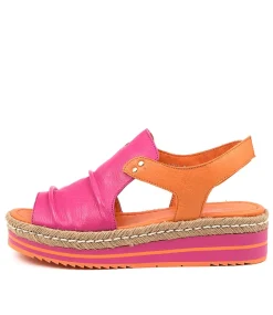 Alora Fuchsia-Orange Lthr