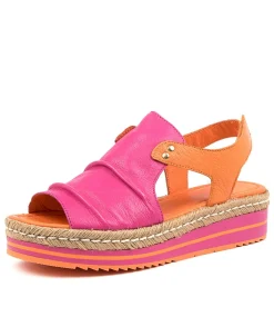 Alora Fuchsia-Orange Lthr