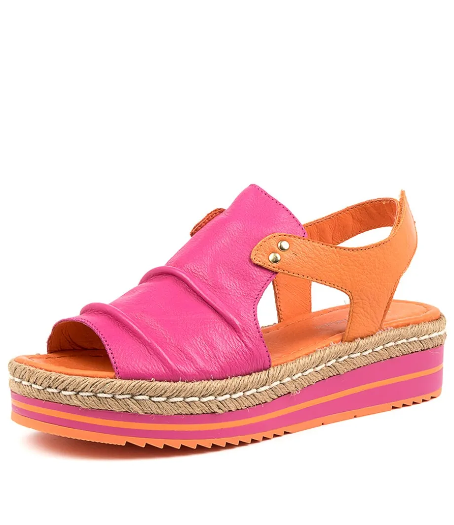 Alora Fuchsia-Orange Lthr