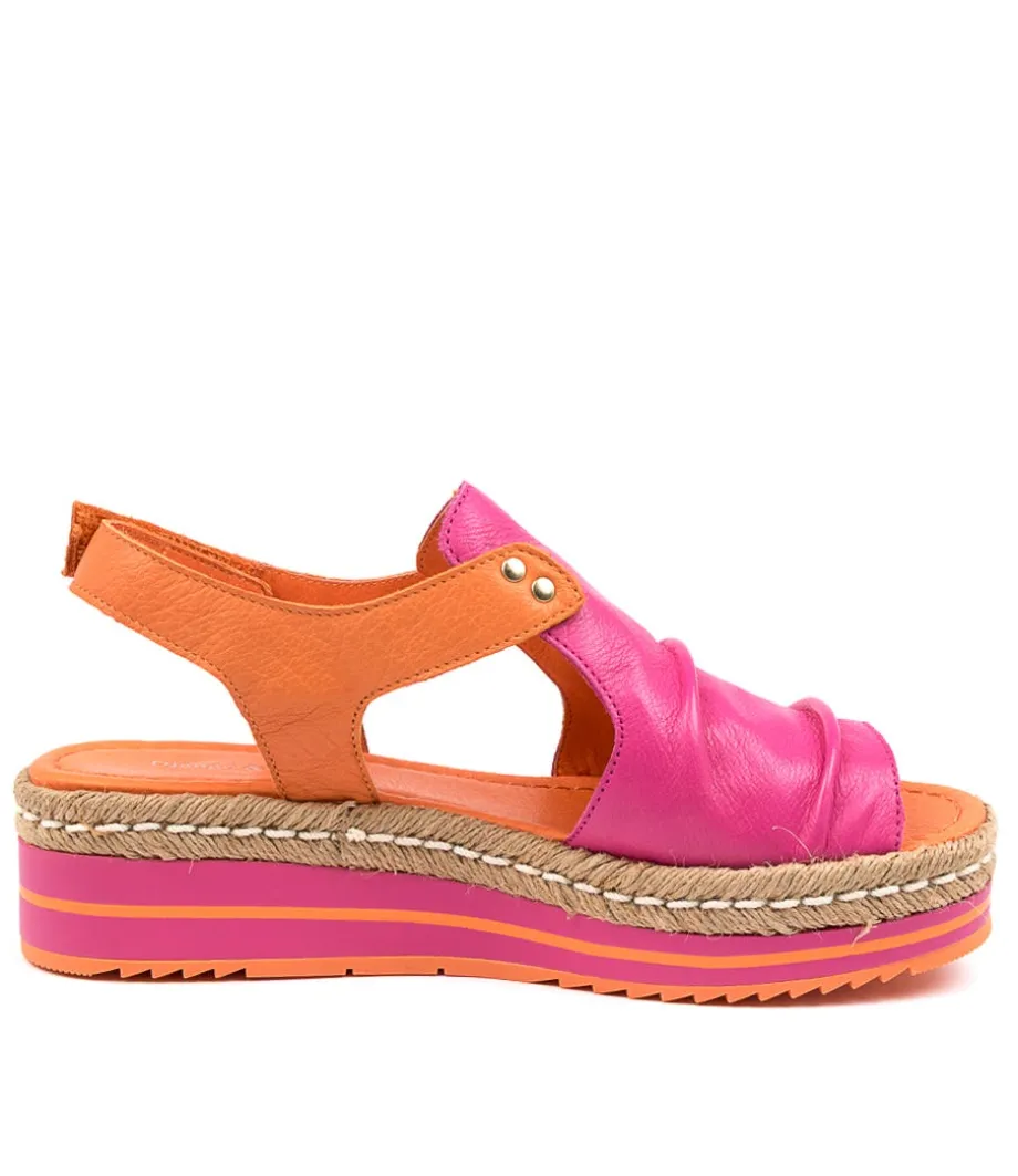 Alora Fuchsia-Orange Lthr