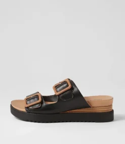 Alphie Black Tan Leather Mules