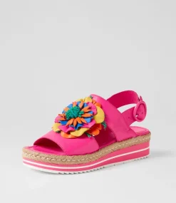 Amare Hot Pink Bright Multi Leather Sandals