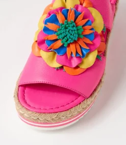 Amare Hot Pink Bright Multi Leather Sandals