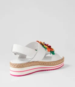 Amare White Bright Multi Leather Espadrilles
