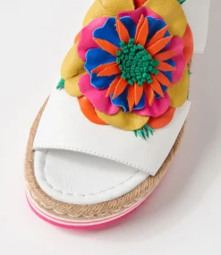 Amare White Bright Multi Leather Espadrilles