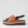 Ames Navy Dark Tan Leather Espadrilles