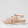 Amiri Pale Pink Woven Sandals