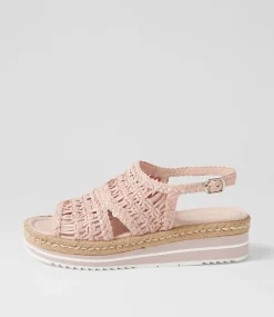 Amiri Pale Pink Woven Sandals
