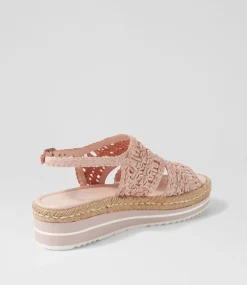 Amiri Pale Pink Woven Sandals
