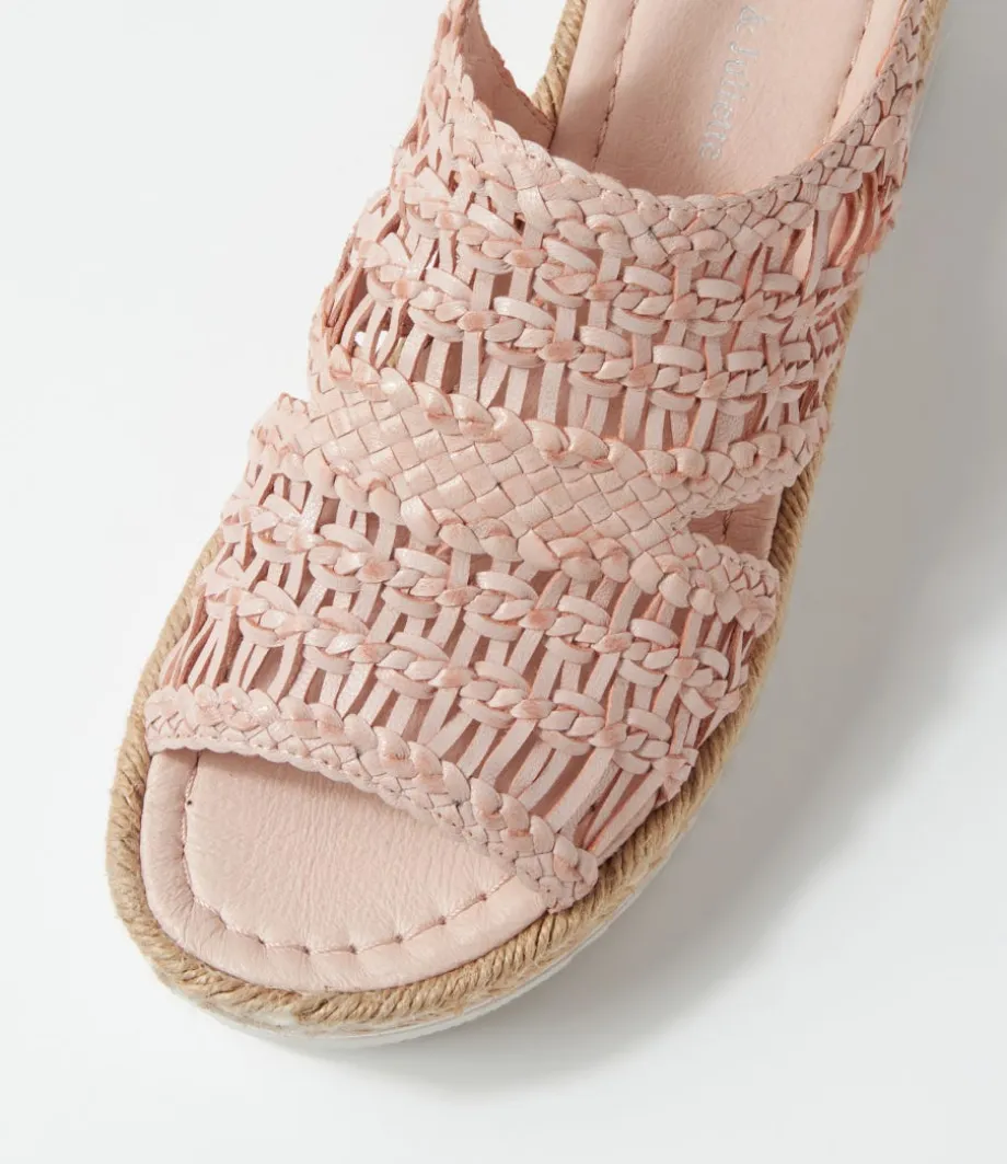 Amiri Pale Pink Woven Sandals