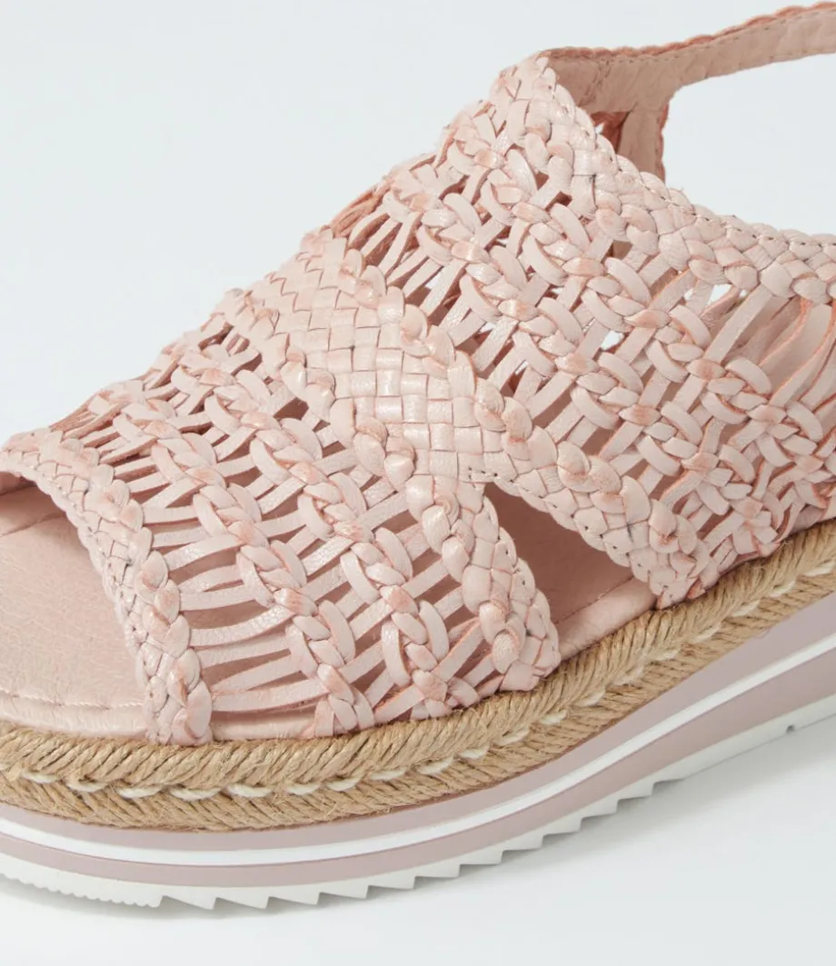 Amiri Pale Pink Woven Sandals