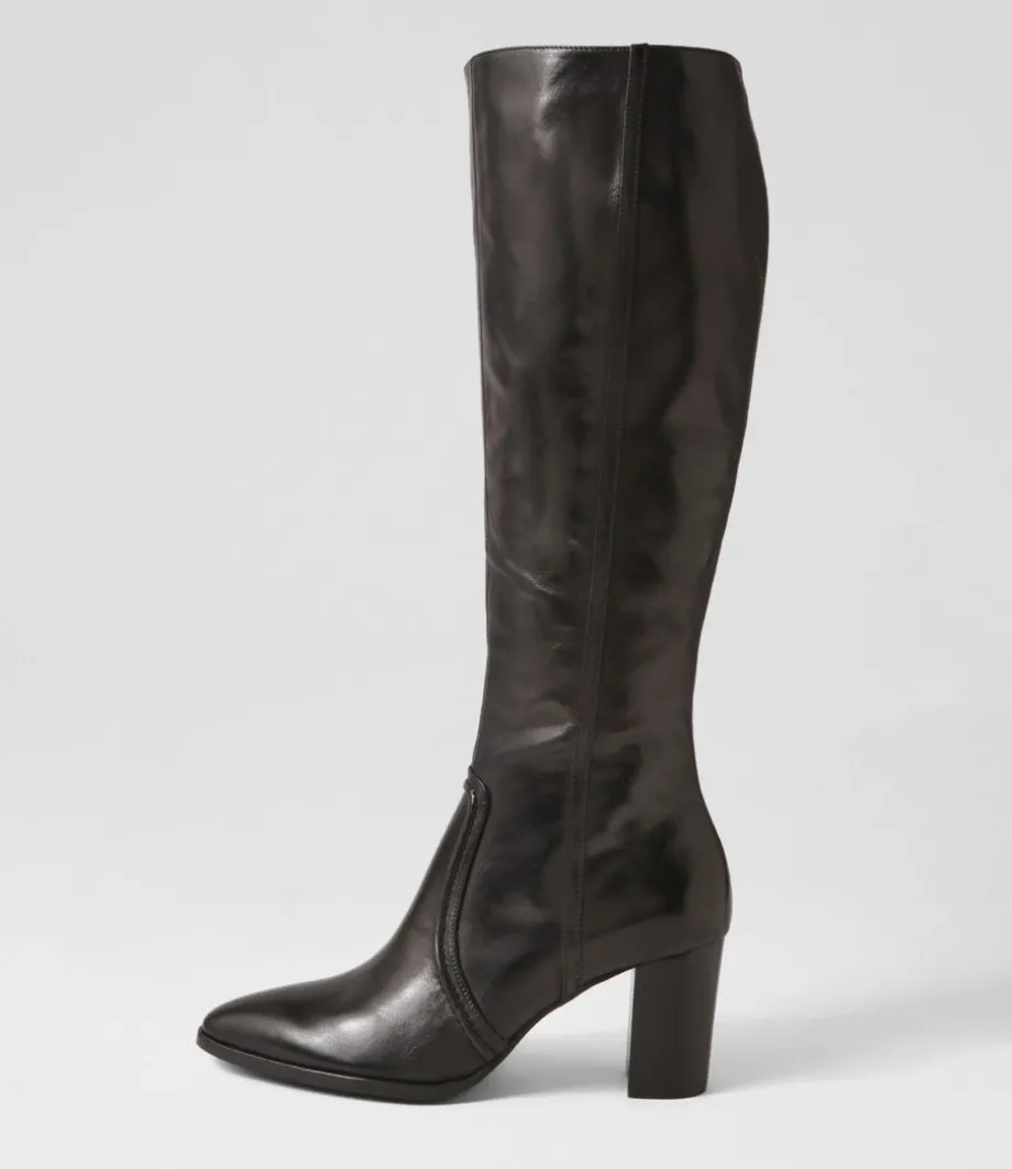 Ammies Black Leather Knee High Boots