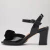 Antonia W Black Patent Suede Sandals