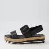 Antons Black Leather Espadrilles