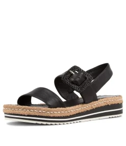 Antons Black Leather Espadrilles