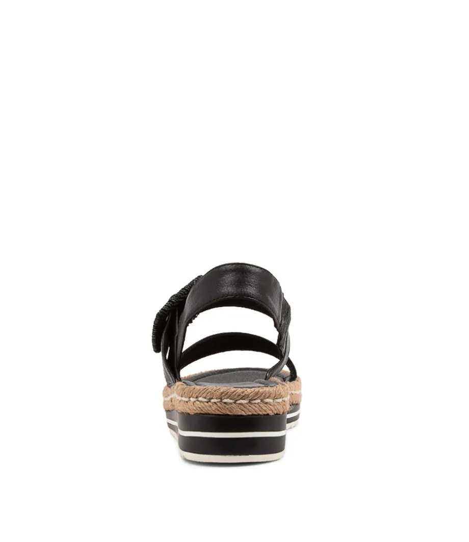 Antons Black Leather Espadrilles