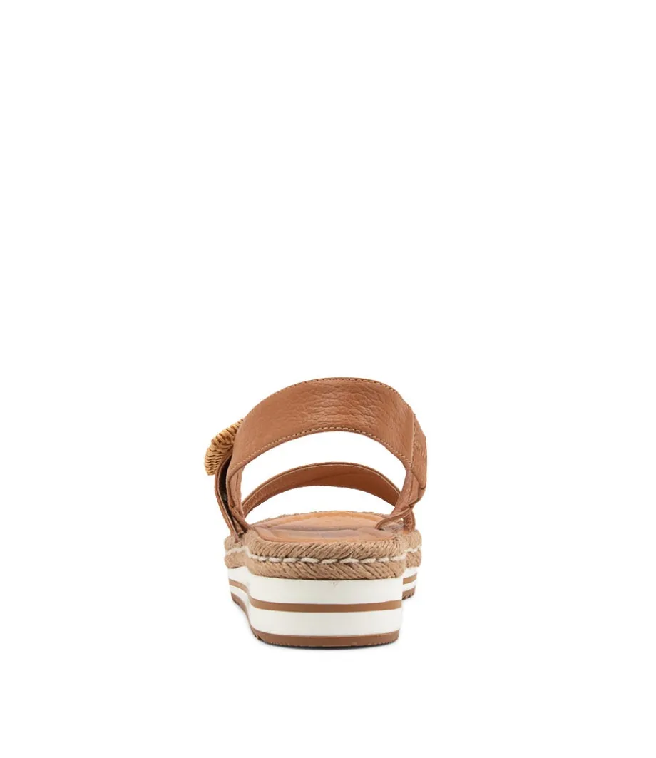 Antons Dark Tan Leather Espadrilles