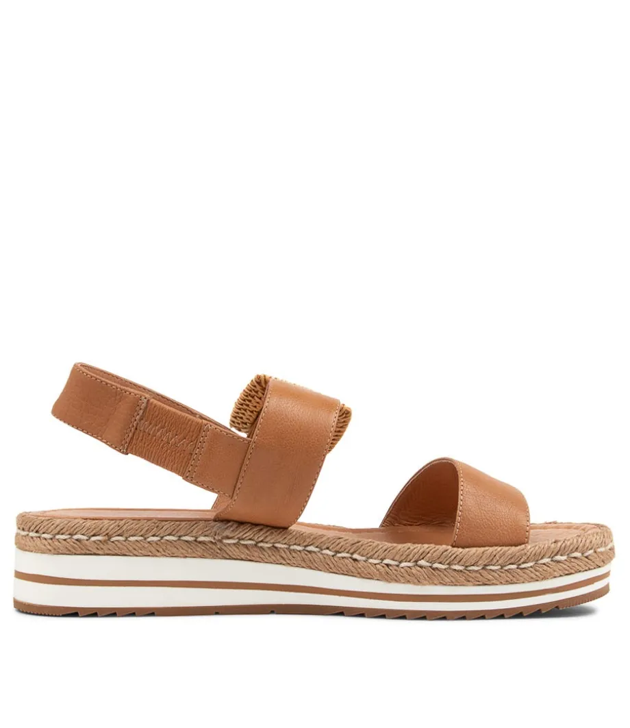 Antons Dark Tan Leather Espadrilles