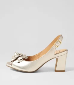 Aprills W Pale Gold Leather Sandals