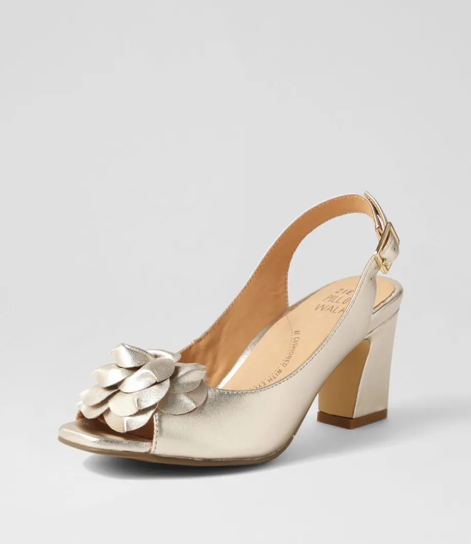 Aprills W Pale Gold Leather Sandals