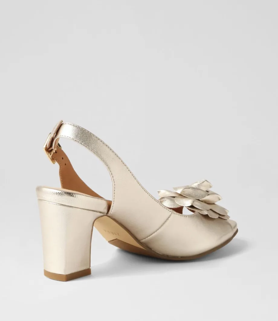 Aprills W Pale Gold Leather Sandals