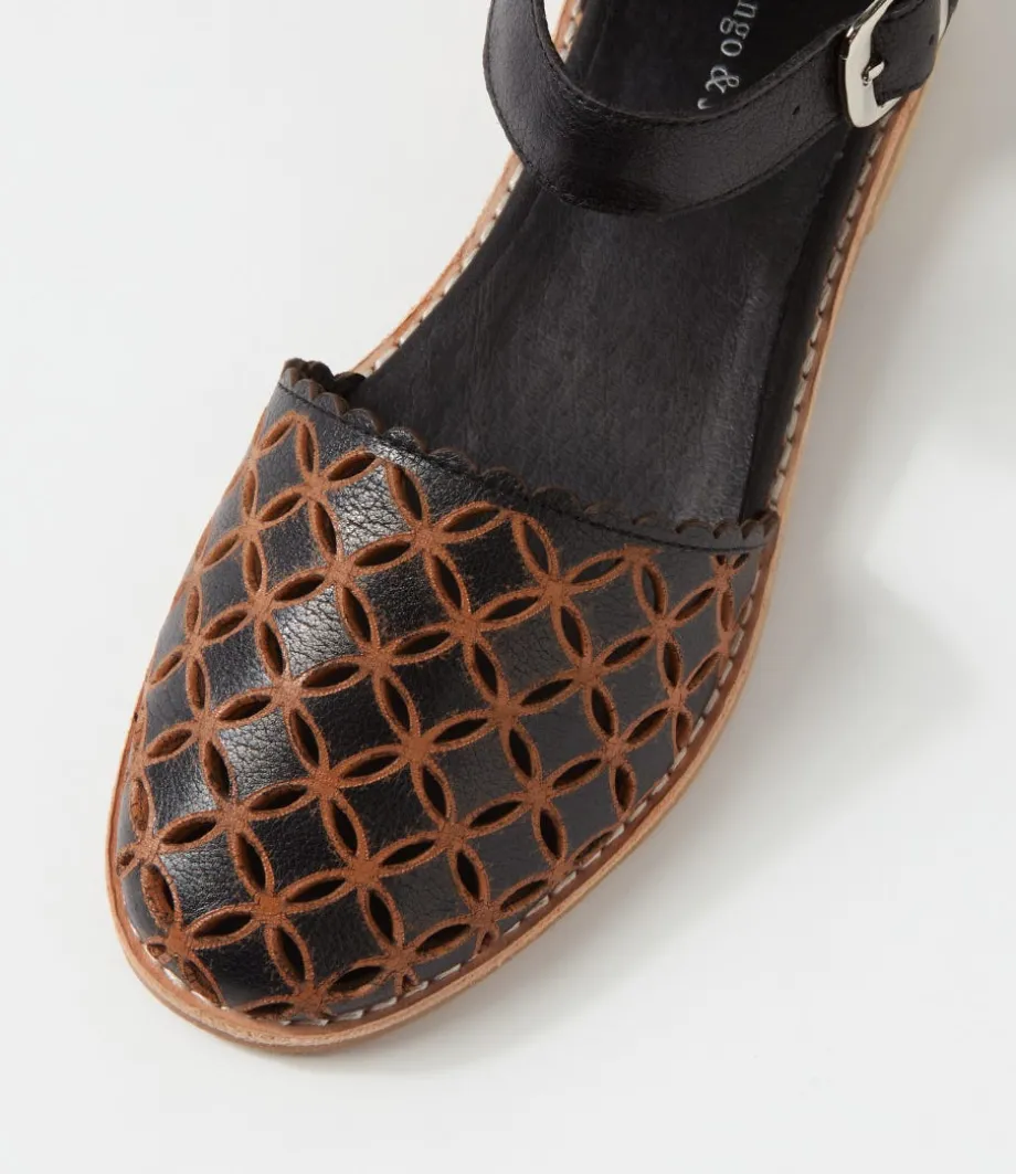 Ashby Black Tan Leather Mary Janes