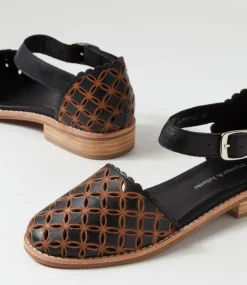 Ashby Black Tan Leather Mary Janes