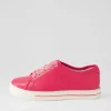 Ashleen W Bright Pink Leather Sneakers