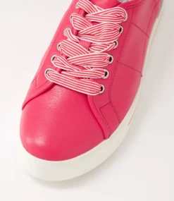 Ashleen W Bright Pink Leather Sneakers