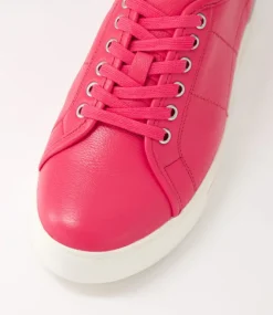 Ashleen W Bright Pink Leather Sneakers