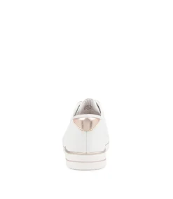 Ashleen W White Rose Gold Leather Sneakers