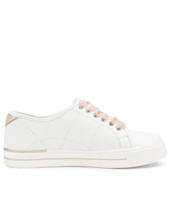Ashleen W White Rose Gold Leather Sneakers